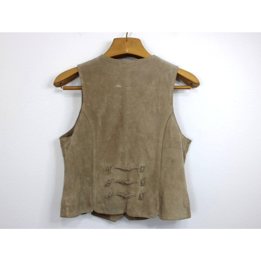 Vintage LANDHAUS & C&A Oktoberfest Suede Leather Pants & Vest Set Size UK 12/14 - Picture 9 of 16